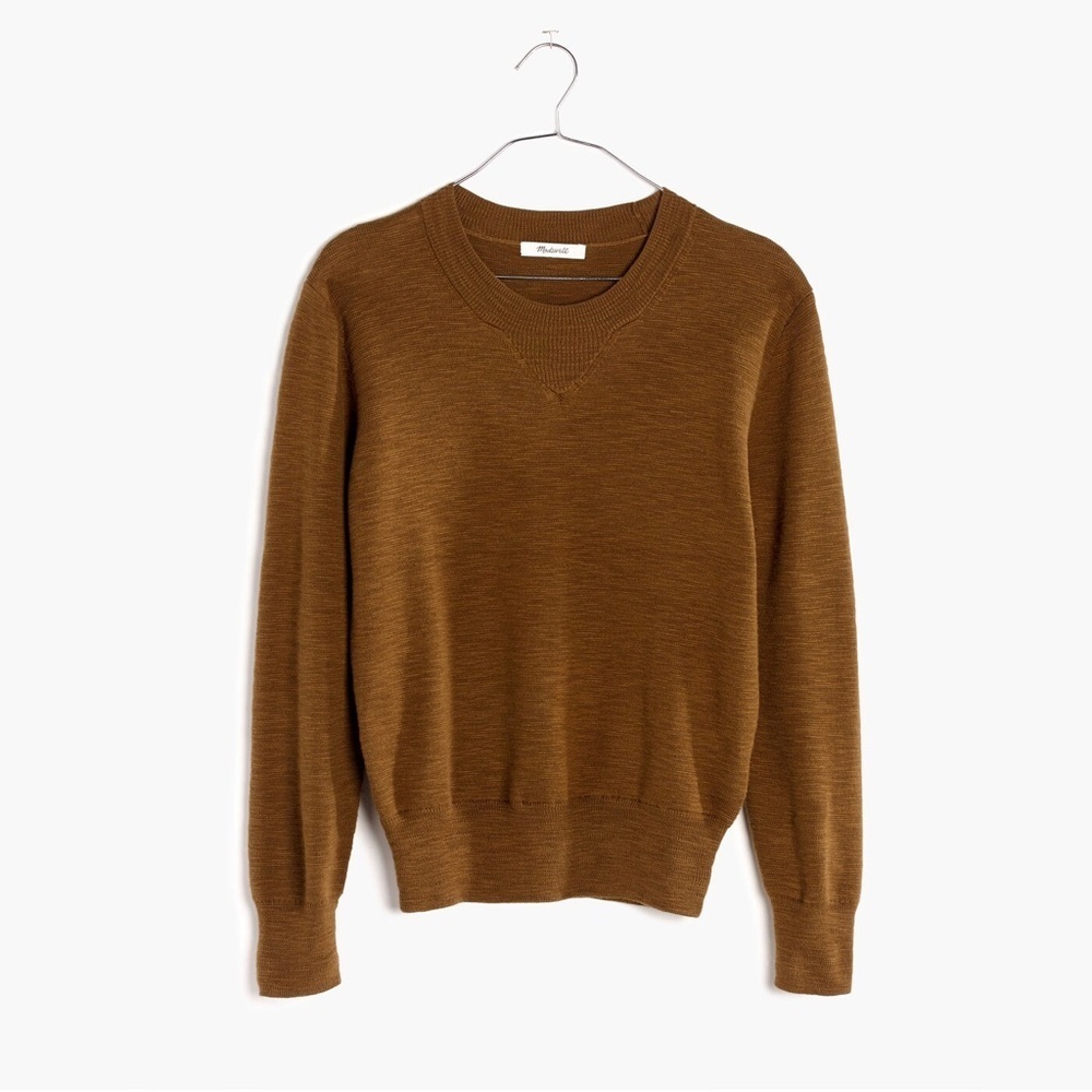 MADEWELL Women’s Milestone V-Neck Pullover Sweater Tan Weathered Olive Size XS